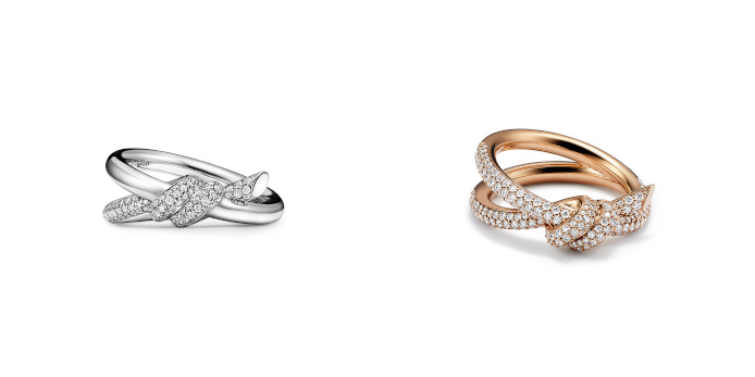 Tiffany ゴールド ノットデザインリング クリスタル装飾 ティファニー ノット リング イエローゴールド | Tiffany & Co.