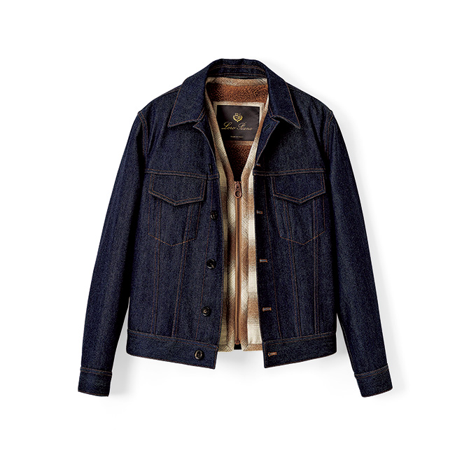 美品　Loro Piana  ロロピアーナ　ジャケット　デニム　インディゴ　40 ロロ・ピアーナ“デニムシルク”のウィメンズウェア、柔らかな