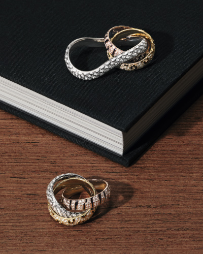 非売品★Cartier★トリニティモチーフ★小皿 3個セット カルティエ「トリニティ」に新作。“3本の環”にパンテール、トラ